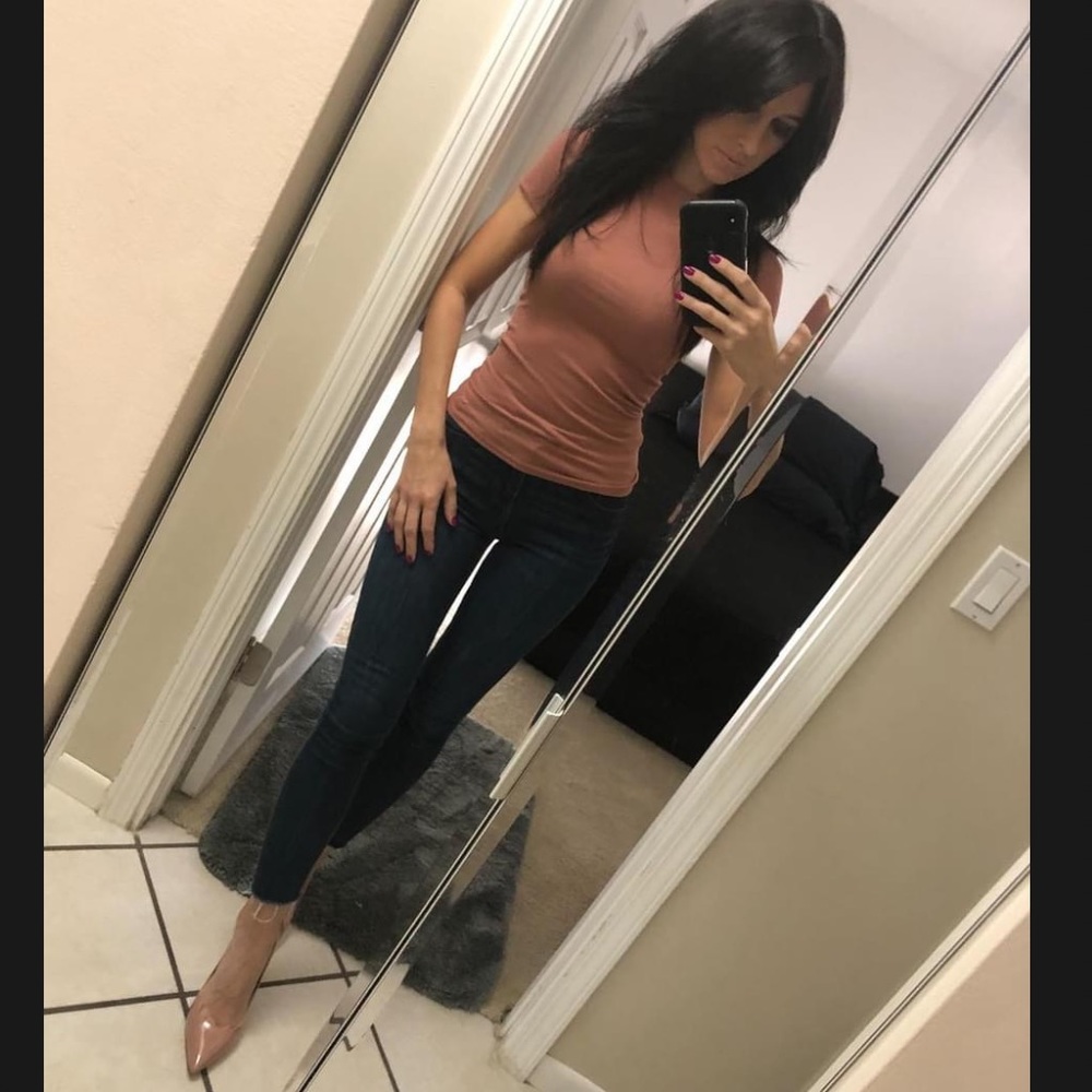 vs pink xsmall fitted top